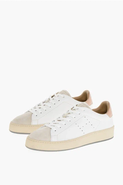HOGAN LEATHER SNEAKERS WITH SUEDE TOE