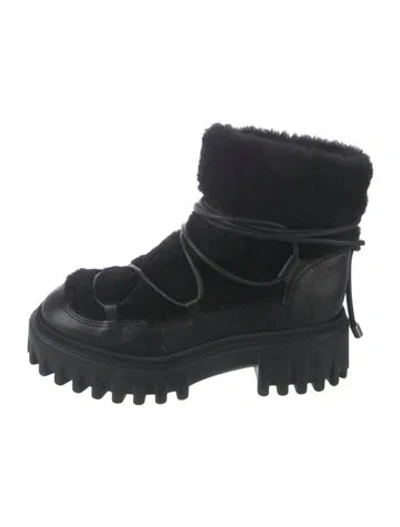 Pre-owned Hogan Leather Snow Boots In Black