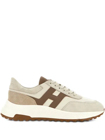 HOGAN LEATHER SUEDE LACE-UP SNEAKERS