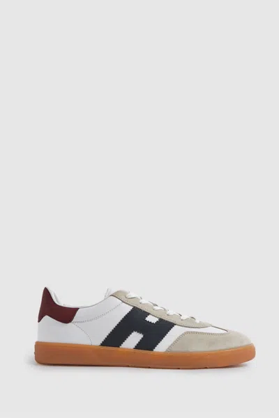 Hogan White Leather And Suede Sneakers In White Multi