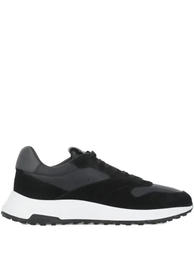 Hogan Leather Suede Sneakers In Black