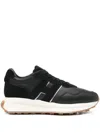 Hogan Leather-panelled Sneakers In Black