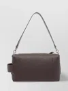 Hogan Leather Textured Rectangular Metal Hardware Shoulder Bag