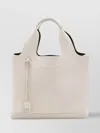 Hogan Leather Textured Top Handle Detachable Strap In White