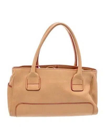 Pre-owned Hogan Leather Top Handle Bag In Neutral