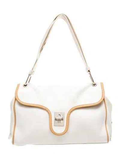 Pre-owned Hogan Leather Top Handle Bag In Neutral