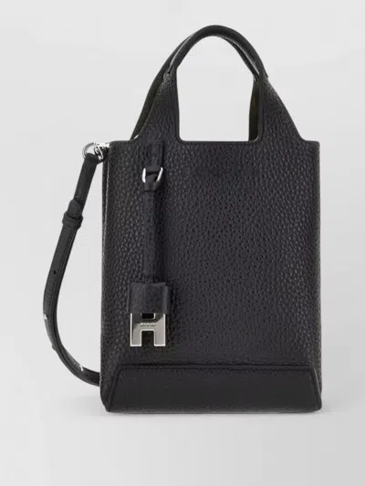 Hogan Leather Tote Bag Small Size Handles