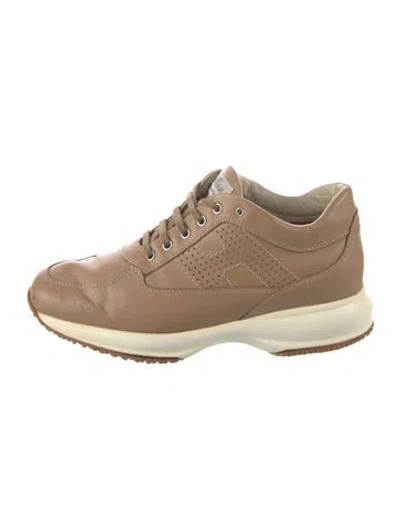 Pre-owned Hogan Leather Wedge Sneakers In Neutrals