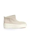 Hogan Light Beige Suede Low Boot In Neutral