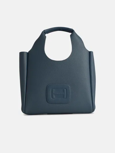 Hogan Light Blue Leather Shopping Bag