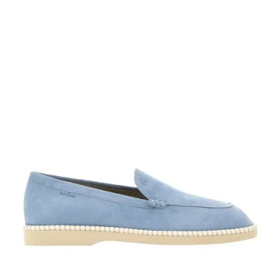 Hogan Light Blue Low Shoes In Sky Blue