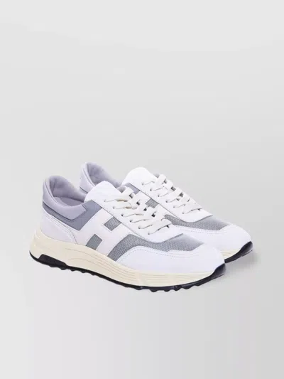 Hogan Lightweight Leather Sneakers Mesh Panels