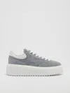 Hogan Ligth Blue H-stripe Sneakers In Denim Chiaro