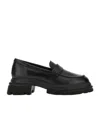 Hogan 10-storey Smooth Leather And Workwear Sole Loafers Shoes In Black