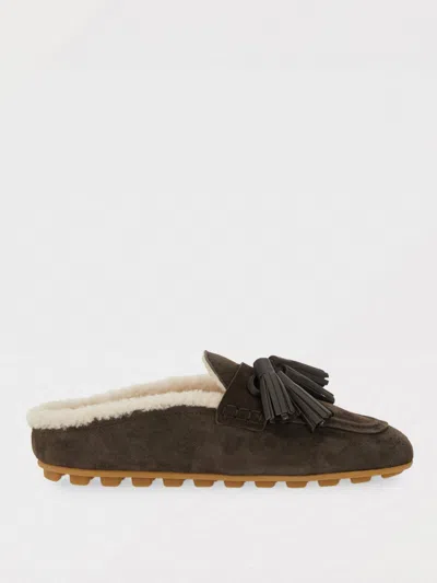 HOGAN FLAT SHOES HOGAN WOMAN COLOR BROWN,H42034032