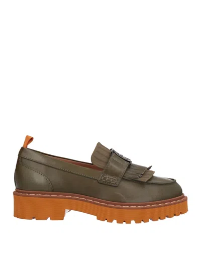 Hogan Loafers In Military Green