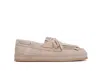 Hogan Eyelet Fringe Loafers Rubber Sole Suede Finish In Rope