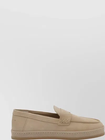 Hogan Loafers With Rubber Sole And Suede Finish In Beige