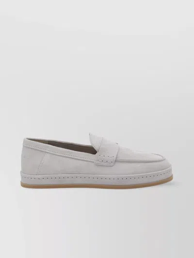 Hogan Loafers With Suede Finish And Rubber Sole In Gray