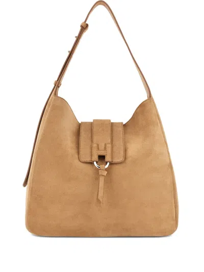 Hogan Shoulder Bag Woman Color Beige In Brown