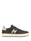 Hogan Dark Grey Suede Overlay Sneakers In Gray