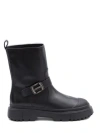 Hogan H619 Leather Biker Boots