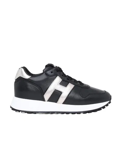 Hogan Logo Casual Sports Shoes In Black