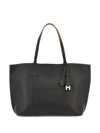 Hogan Logo Charm Tote Bag In Black