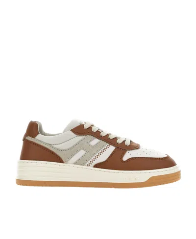 Hogan Logo-detail Low-top Sneakers In Brown