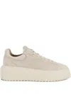 Hogan H Stripes Lace-up Sneakers With Embossed Logo In Neutral