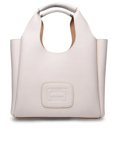 Hogan Logo Embossed Medium Top Handle Bag In Neutrals