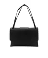 Hogan Structured Calfskin H-bag With Adjustable Shoulder Strap In Black