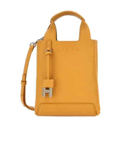 Hogan Logo Embossed Top Handle Bag In Orange