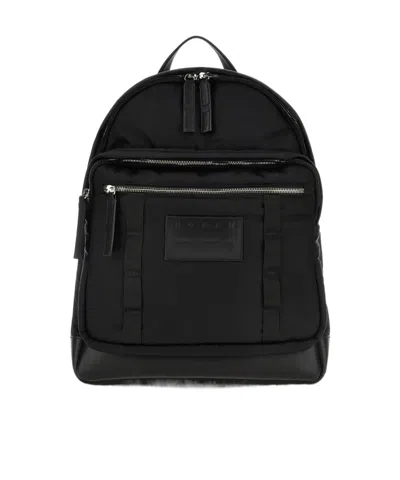 Hogan Logo Embossed Zip-around Backpack In Black