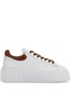 Hogan H-stripes Leather Low-top Sneakers In White