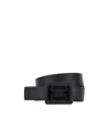 Hogan Logo-engraved Leather Belt In Black