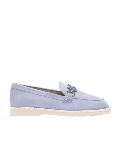 Hogan Logo Loafers In Blue