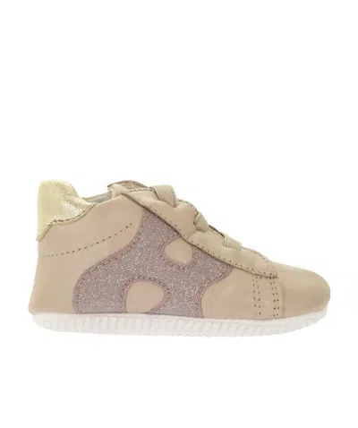 Hogan Logo Low-upper Sports Shoes In Nude