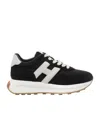 Hogan Logo Patch Lace-up Sneakers In Black