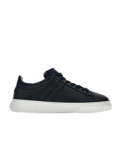 Hogan Logo Patch Low-top Sneakers In Black