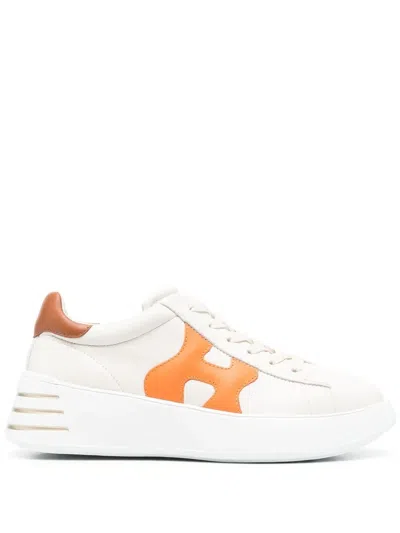 Hogan Logo-patch Sneakers In Neutrals