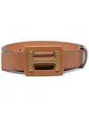 Hogan Logo-plaque Leather Belt In Brown