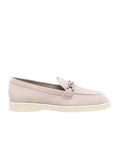 HOGAN LOGO-PLAQUE SUEDE LOAFERS