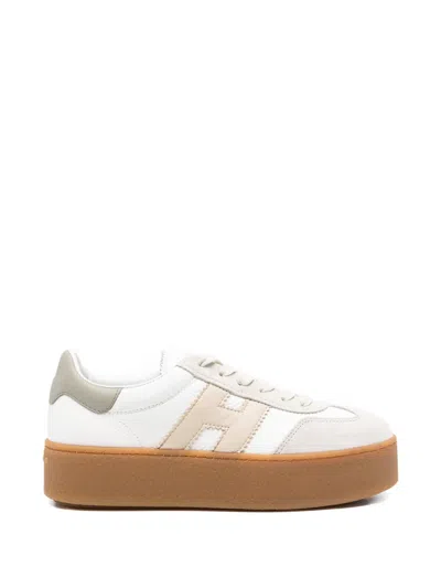Hogan Logo Platform Sneakers In Neutral