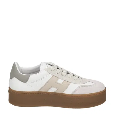 Hogan Logo Platform Sneakers In White