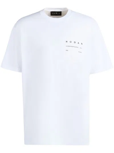 Hogan Logo-print Cotton T-shirt In White