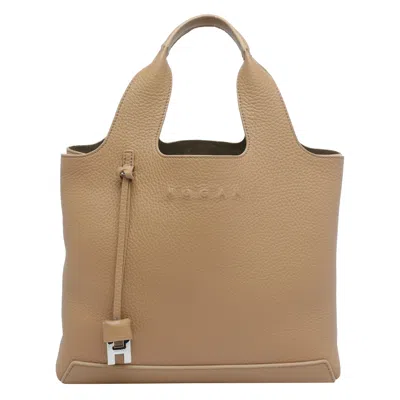Hogan Logo Shopping Bag In Brown
