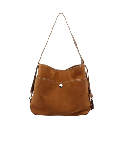 Hogan Logo Shoulder Bag In Brown