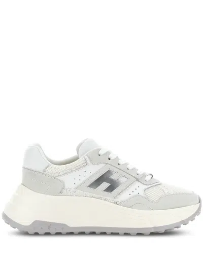 Hogan Logo Sneakers In Silver