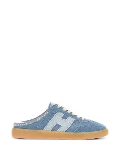 Hogan Logo-appliqué Sneakers In Blue
